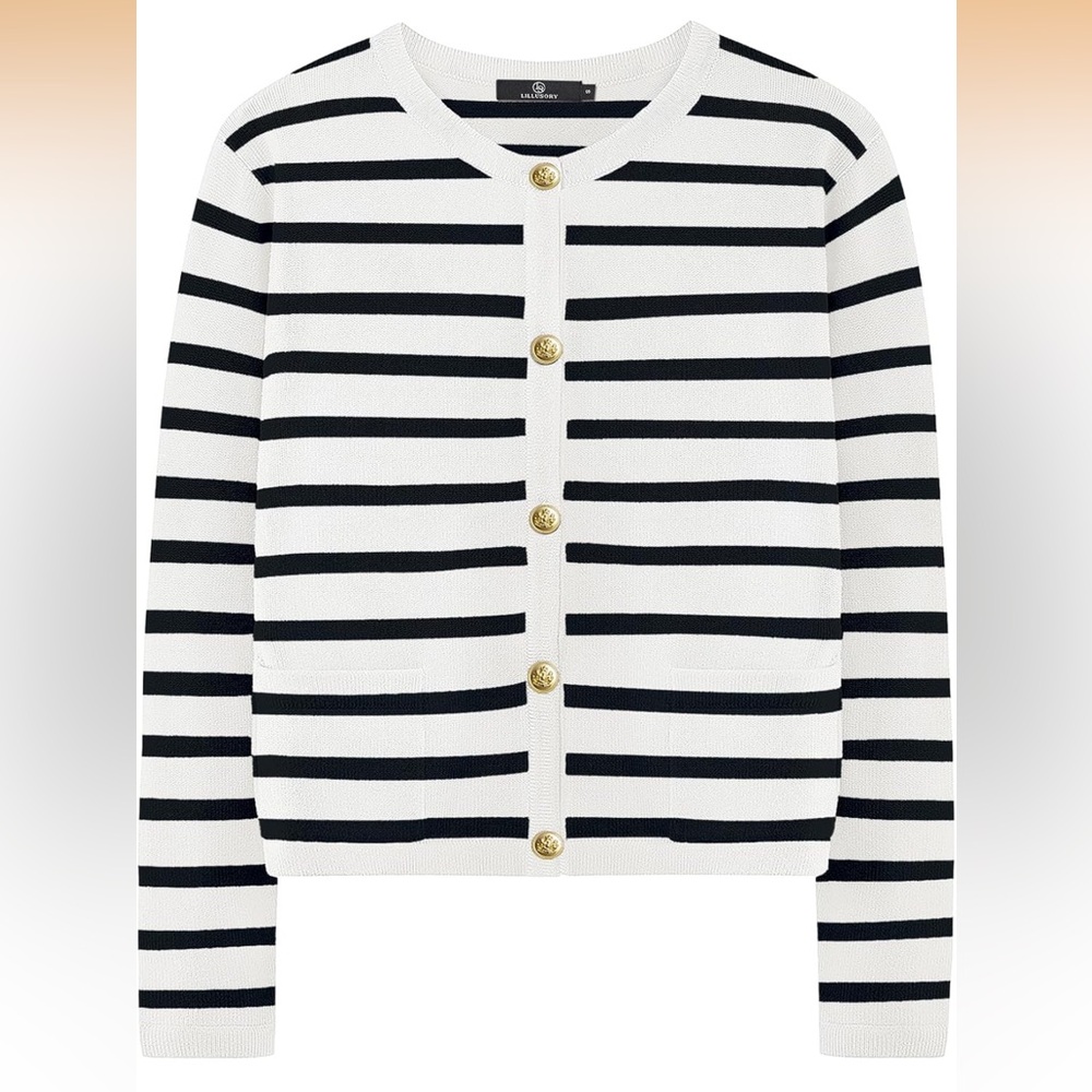 ASOS Black and White Striped Cardigan